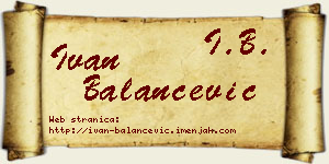 Ivan Balančević vizit kartica